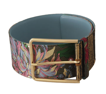 Dolce & Gabbana Multicolor Leather Logo Buckle Belt