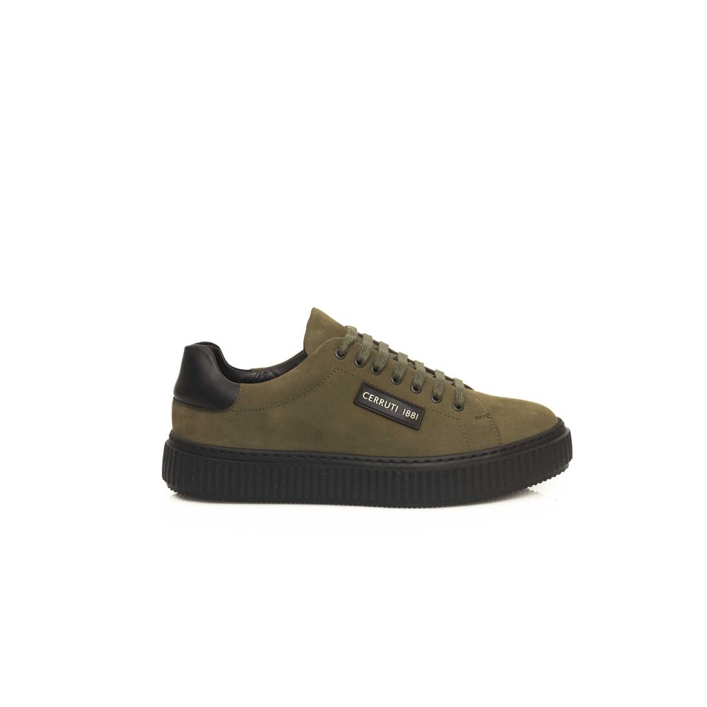 Cerruti 1881 Green Leather Men's Sneaker