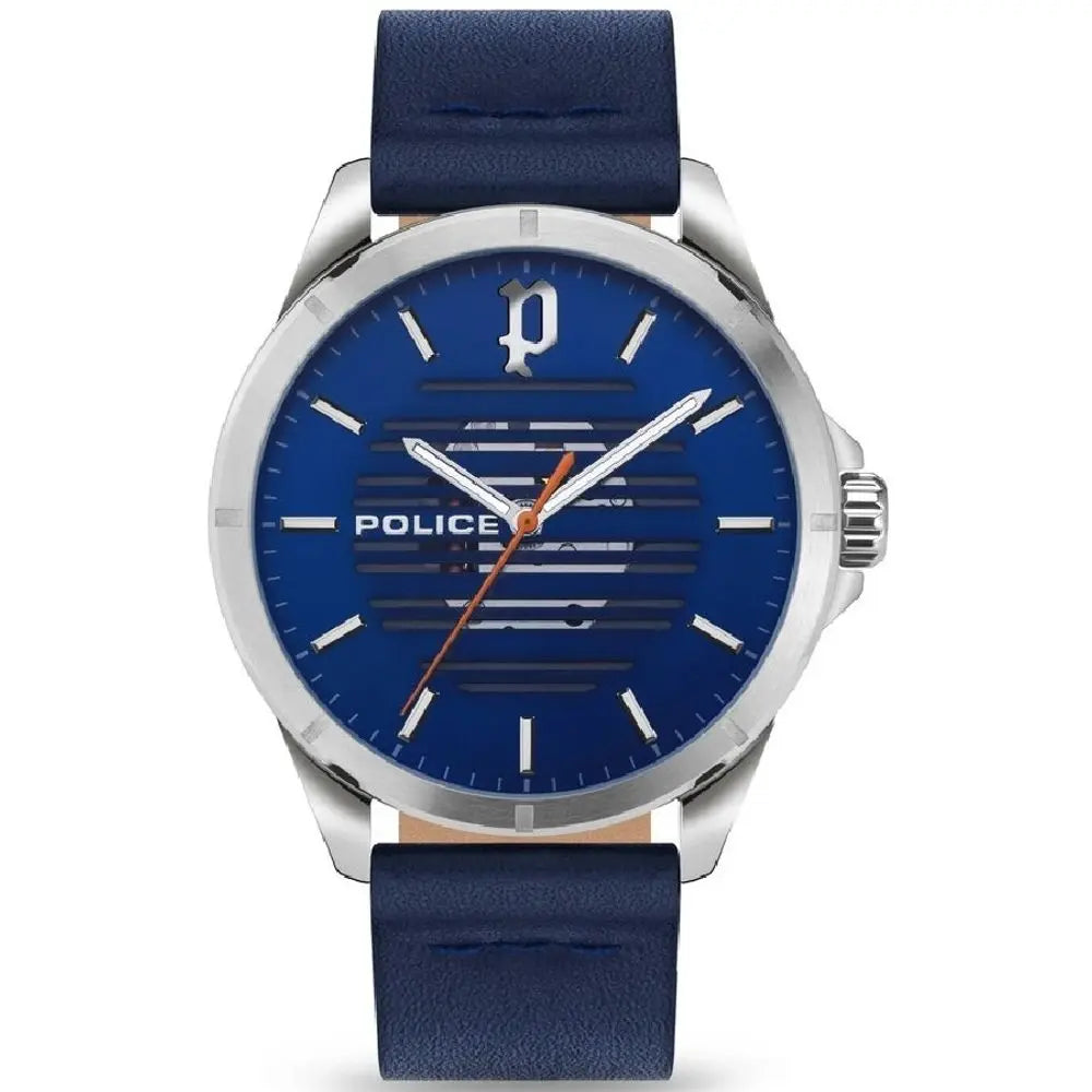 Police Blue Leather Watch