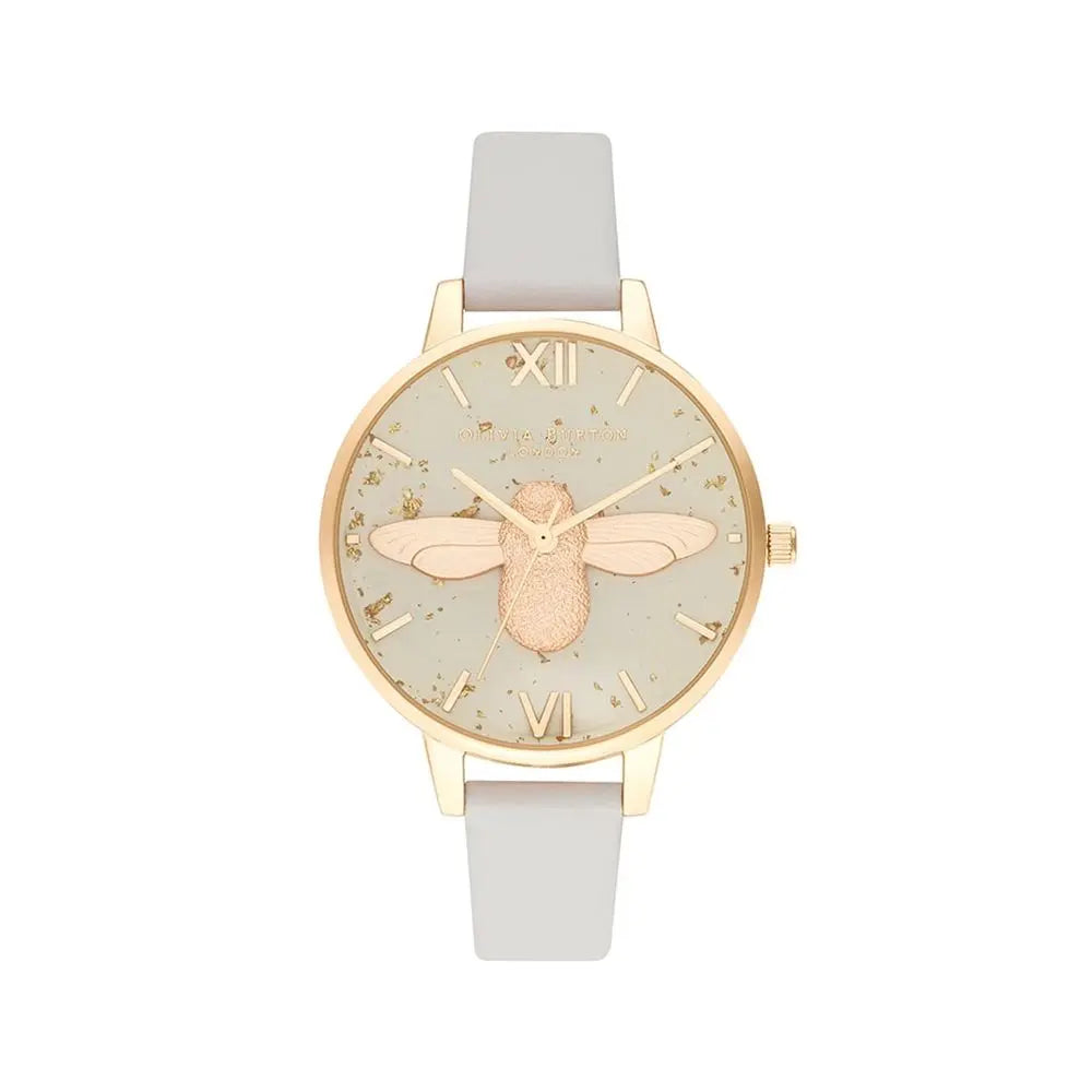 Olivia Burton Gray Synthetic Leather Watch