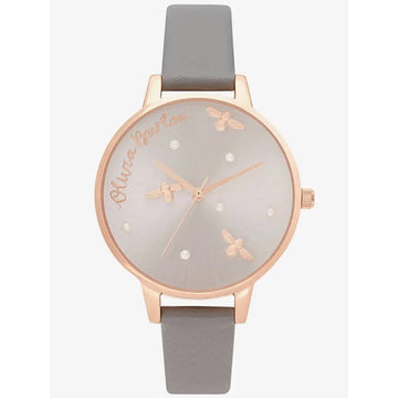 Olivia Burton Gray Synthetic Leather Watch