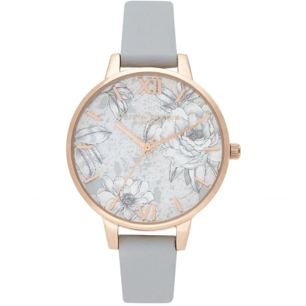 Olivia Burton Gray Synthetic Leather Watch