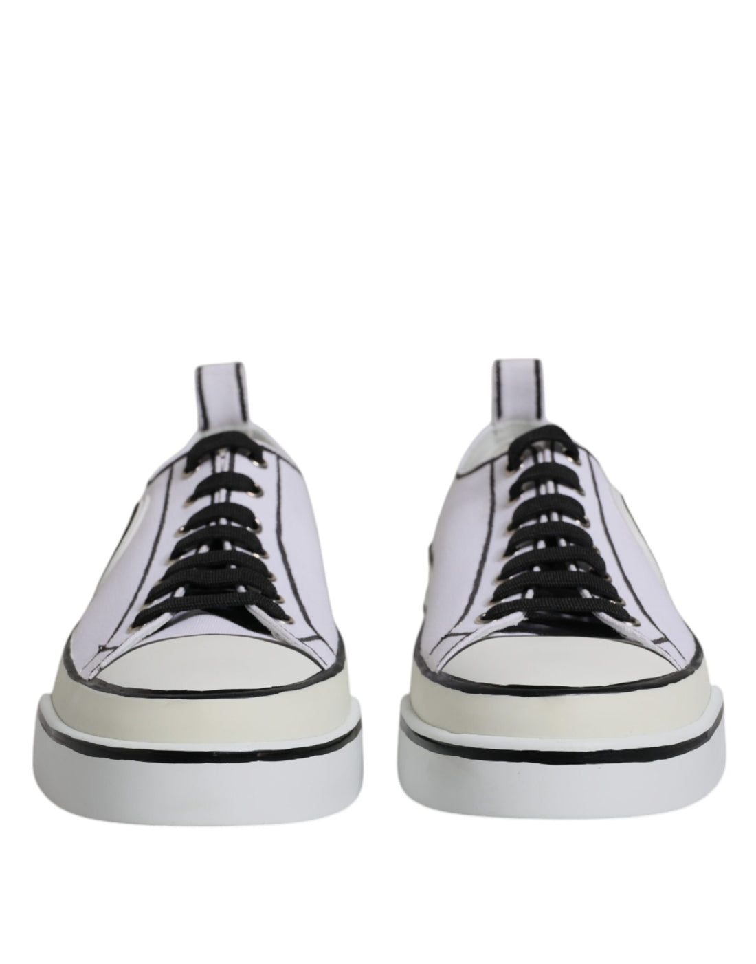 Dolce & Gabbana White Logo Canvas Low Top Men Sneakers Shoes