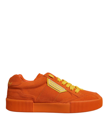 Dolce & Gabbana Orange Miami Leather Low Top Sneakers Shoes