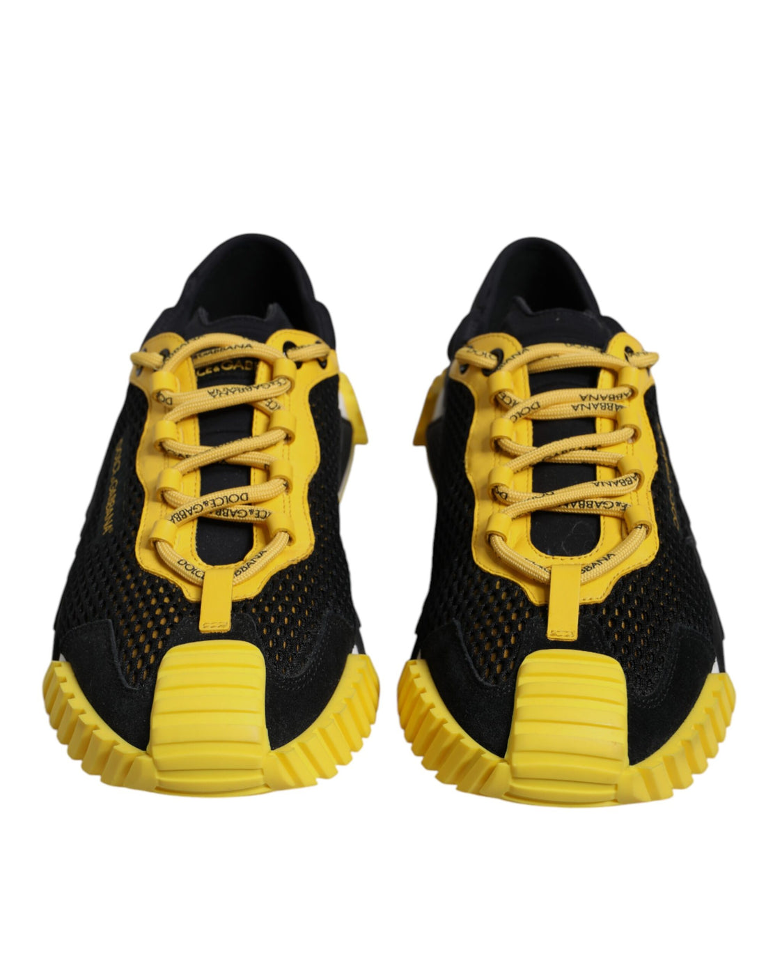 Dolce & Gabbana Black Yellow Low Top NS1 Sneakers Shoes