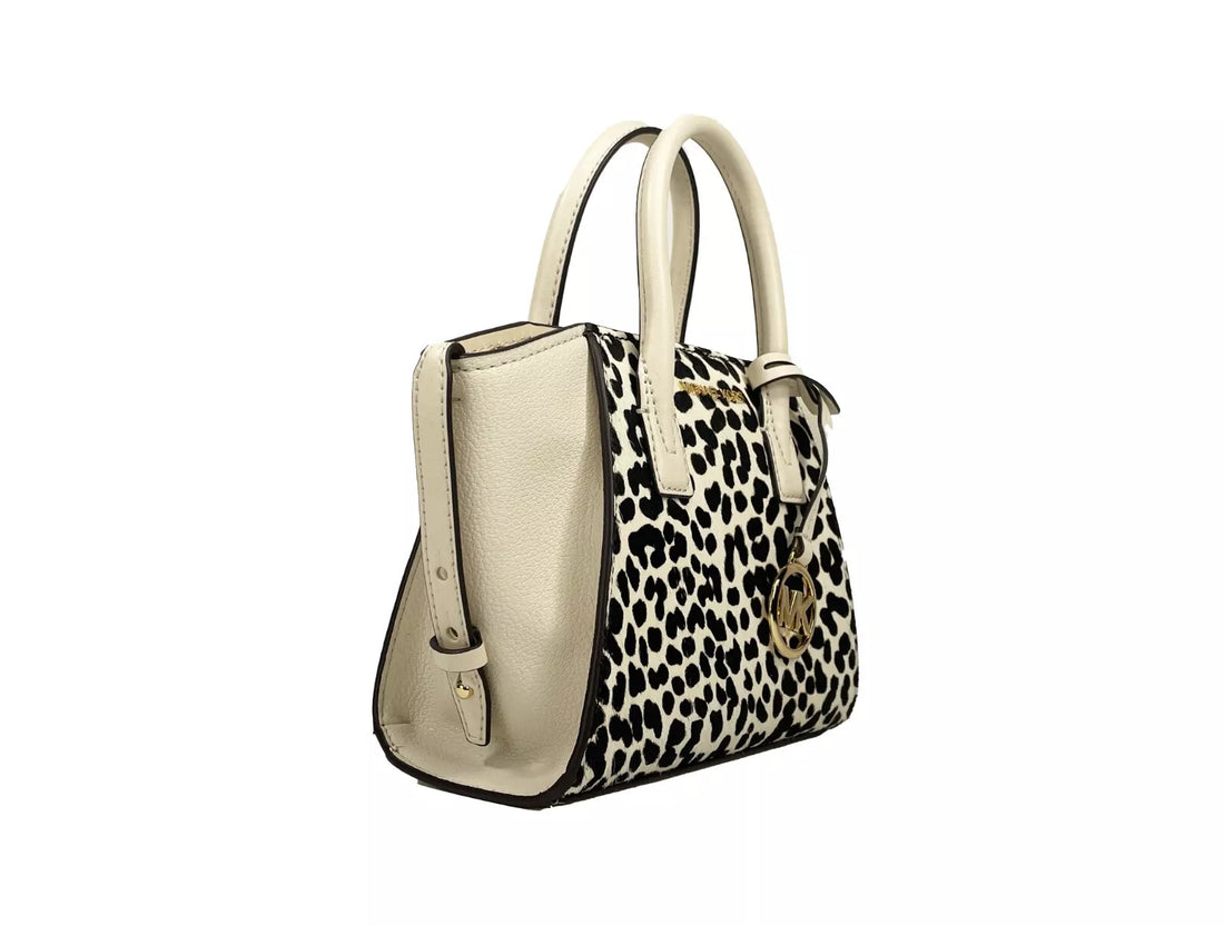 Michael Kors Avril XS Cream Cheetah Satchel Crossbody Bag Purse