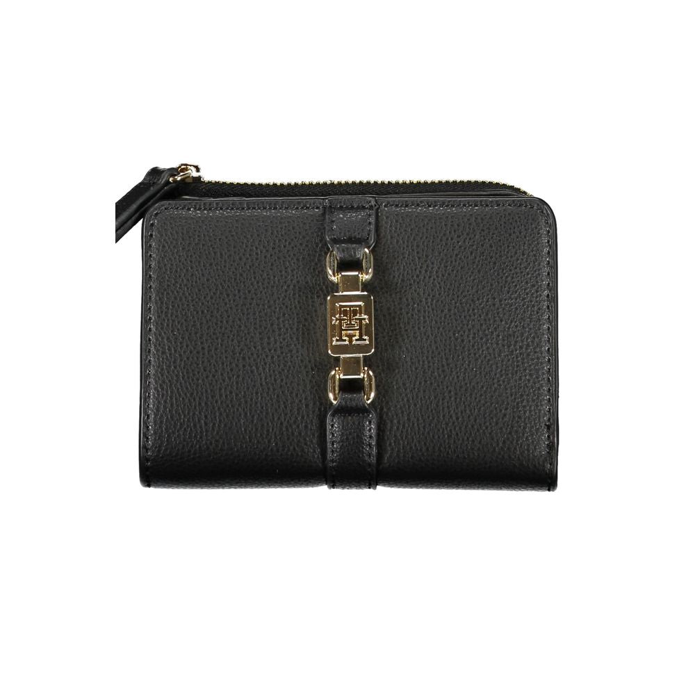 Tommy Hilfiger Sleek Black Zip Wallet with Coin Purse