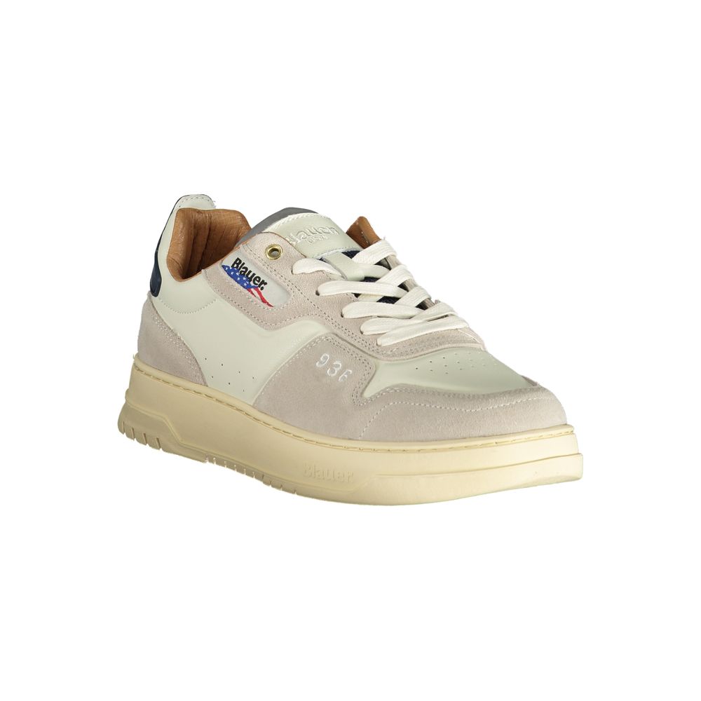 Blauer White Polyethylene Men Sneaker