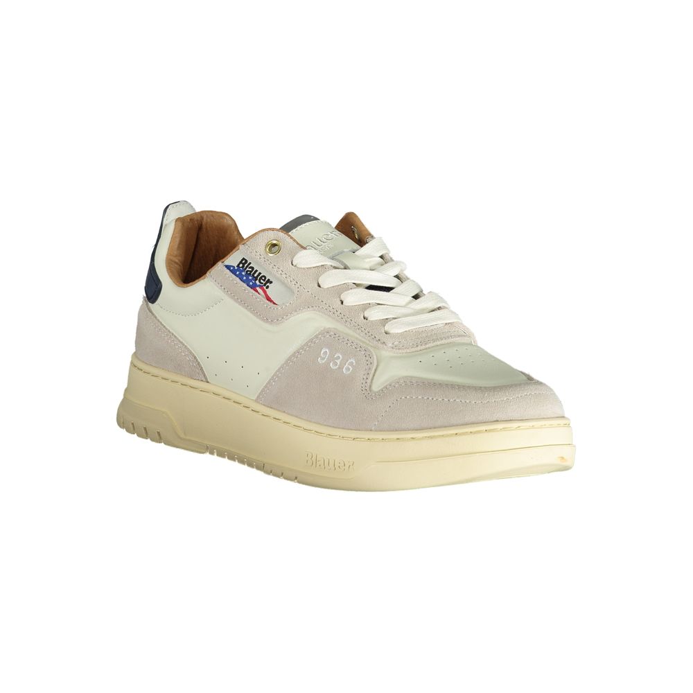 Blauer White Polyethylene Men Sneaker