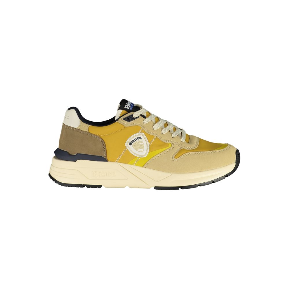 Blauer Beige Polyester Men Sneaker