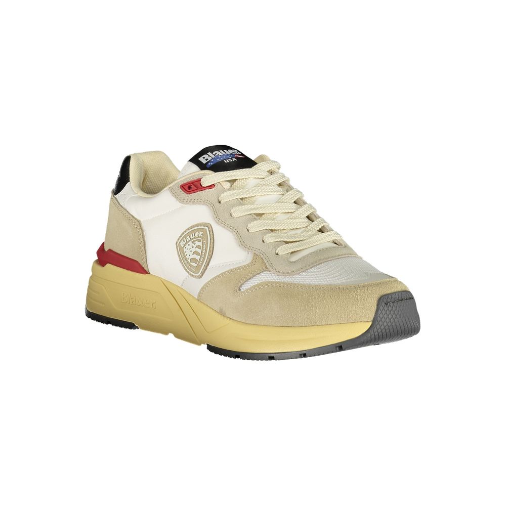 Blauer Beige Polyester Men Sneaker