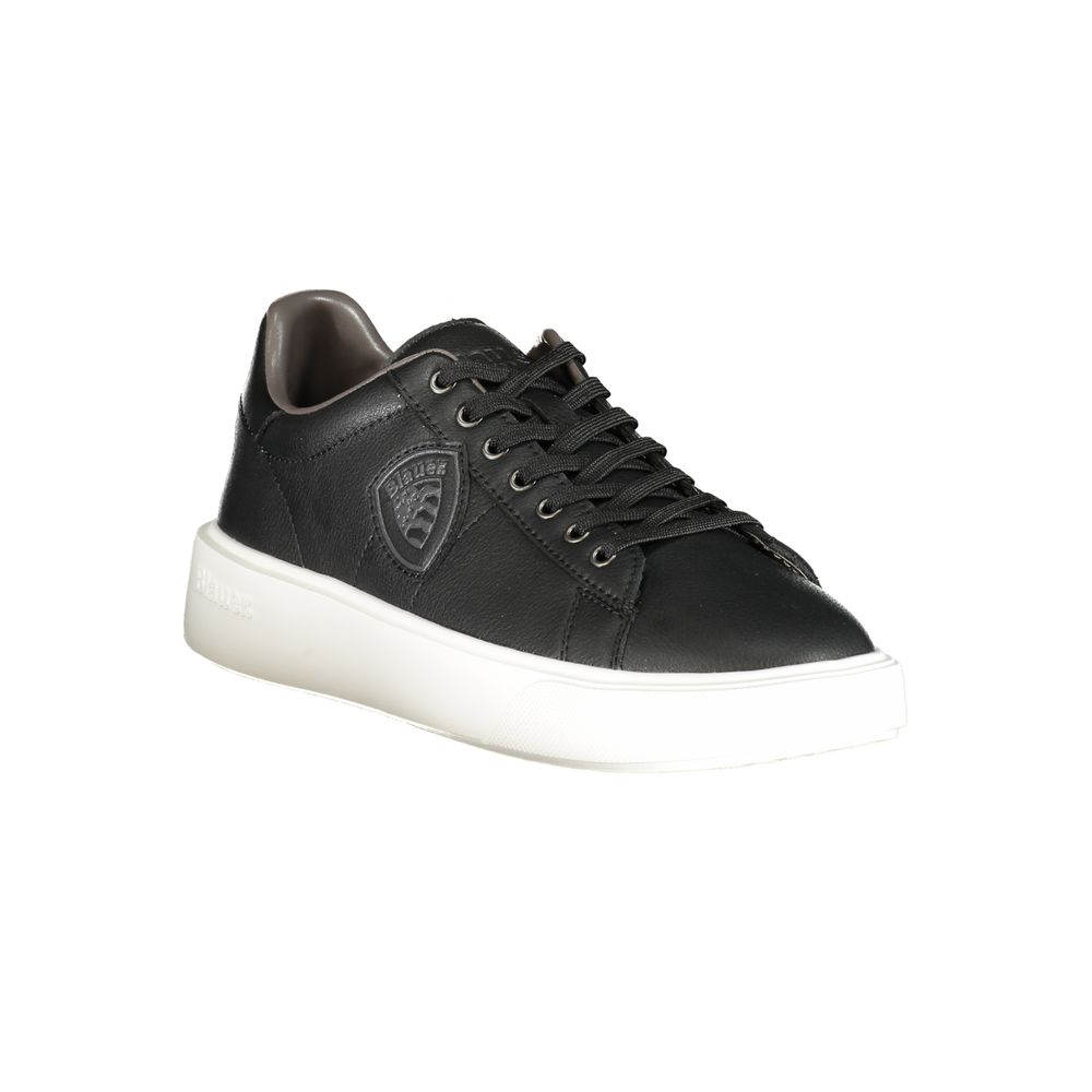 Blauer Black Leather Men Sneaker