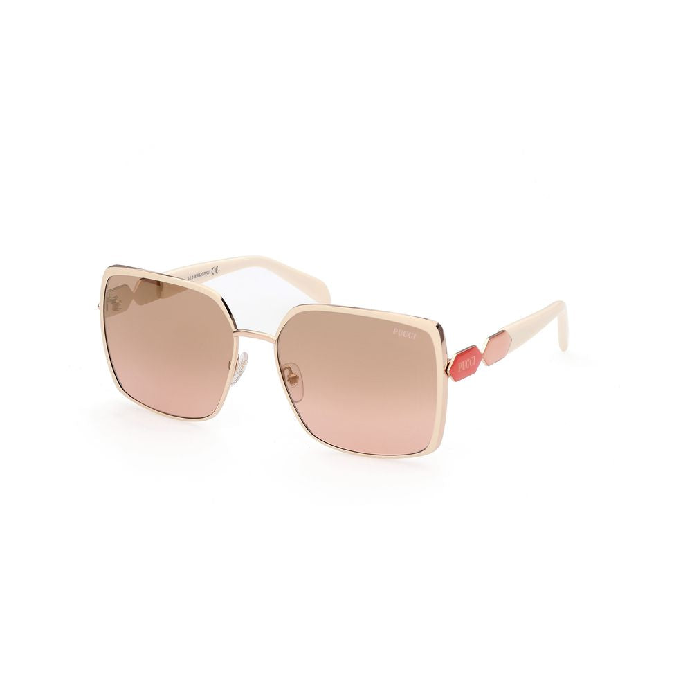 Emilio Pucci White Metal Sunglasses