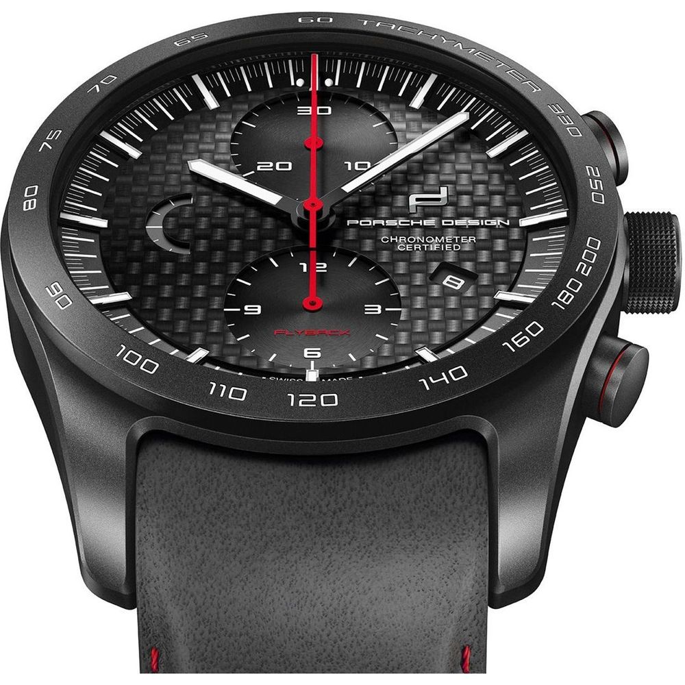 Porsche Design Black Leather Watch