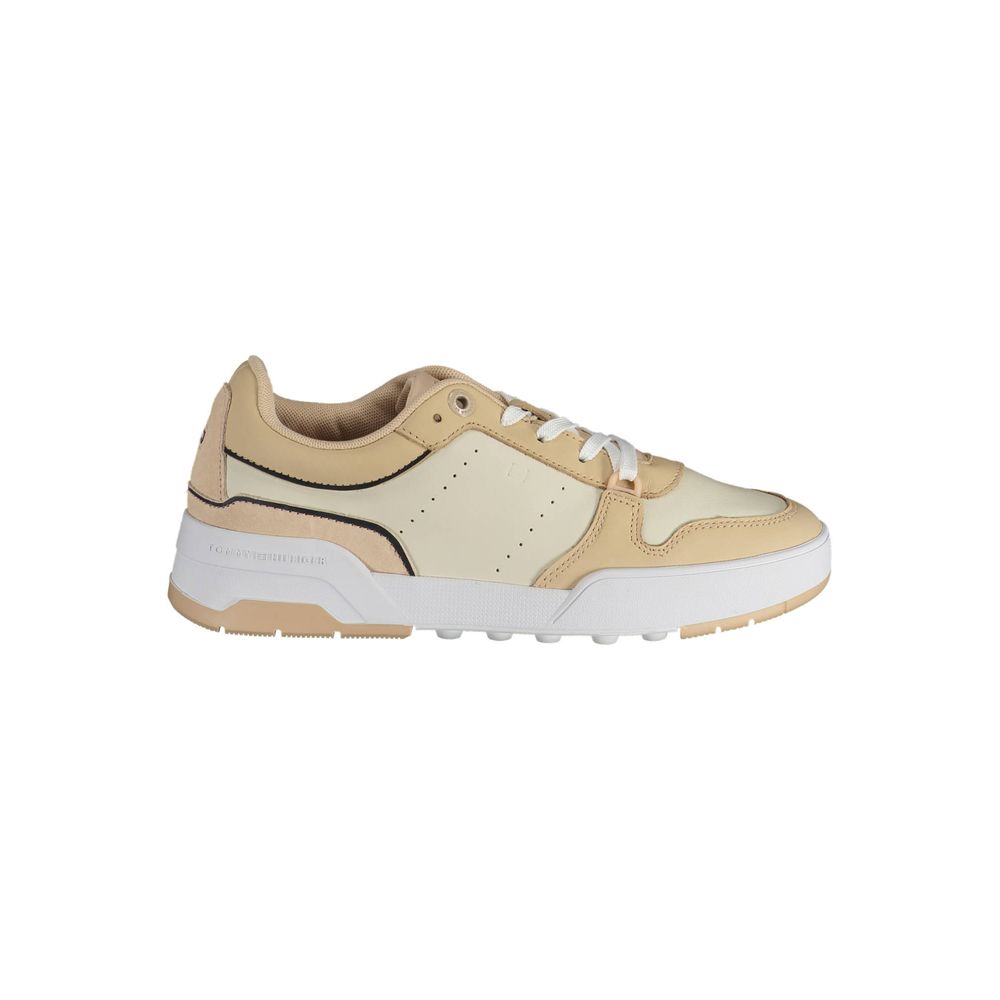 Tommy Hilfiger Beige Leather Women Sneaker