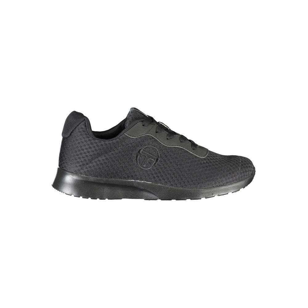 Sergio Tacchini Sleek Black Sneakers with Embroidered Detail