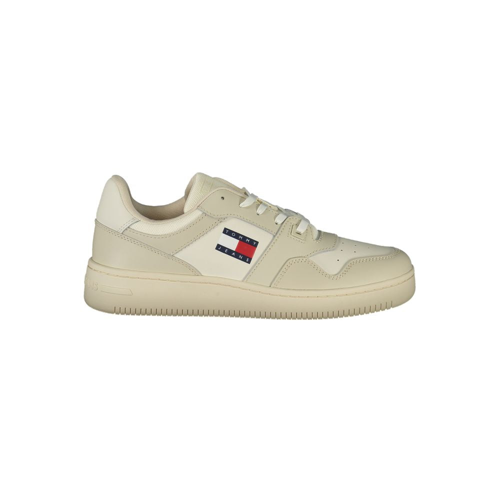 Tommy Hilfiger Beige Leather Men Sneaker